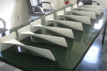 Wind turbine blades on carbon table